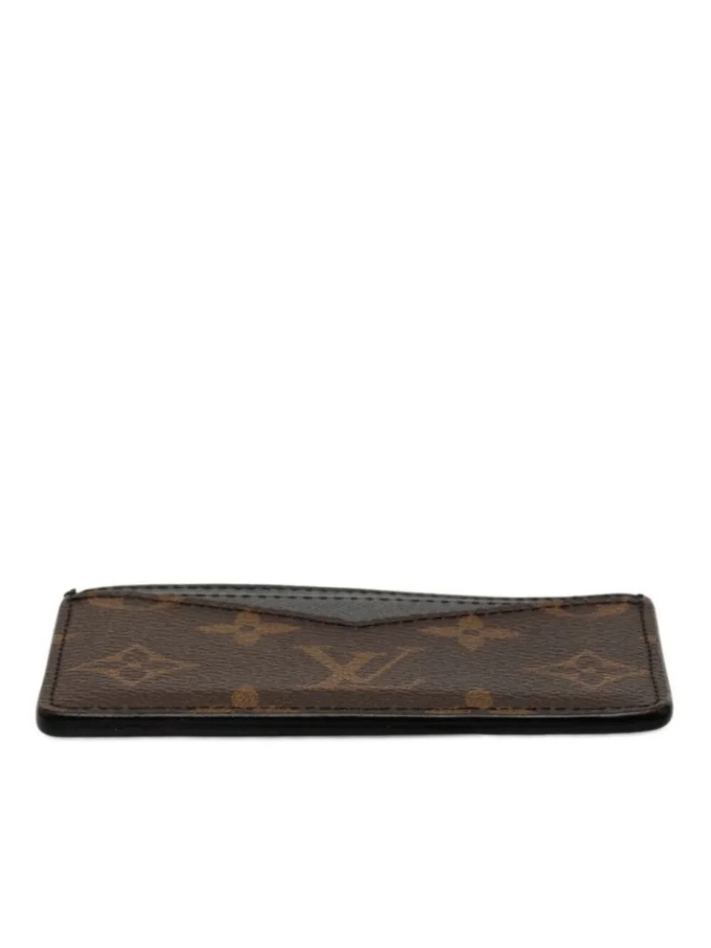 Louis Vuitton Monogram Macassar Neo Card Holder Case Brown Black Leather
